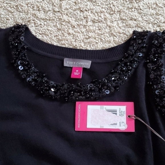 NWT VINCE CAMUTO Embellished Collar Sweater - Picture 7 of 11
